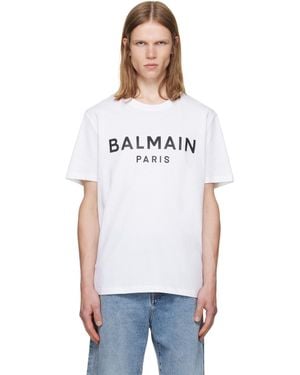 Balmain Paris' Print T-Shirt - White