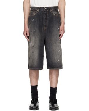 Acne Studios Faded Denim Shorts - Black