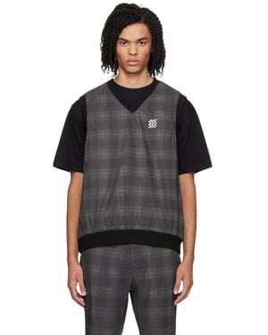 Manors Golf Gilet réversible legacy kaki et brun - Noir