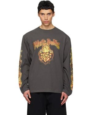 we11done Fire Long-Sleeved T-Shirt - Black