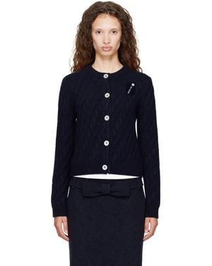 ShuShu/Tong Cable Knit Cardigan - Blue