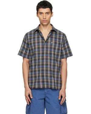 ERL Check Short Sleeve Shirt - Blue