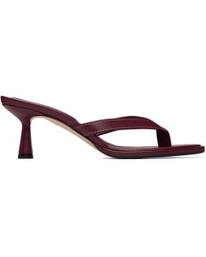 Aeyde Burgundy Daphne Leather Thong Heeled Sandals - Brown