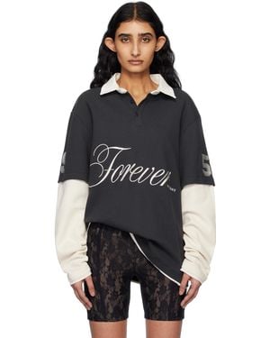 MISBHV ブラック＆ホワイト 'Forever' ダブルレイヤー ポロシャツ