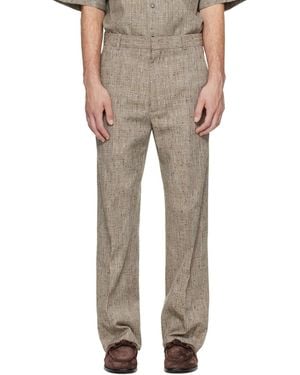 Bottega Veneta Taupe Fleck Viscose Trousers - Natural
