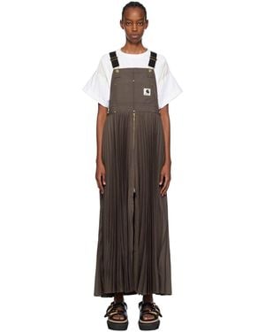 Sacai Taupe Carhartt Wip Edition Maxi Dress - Black