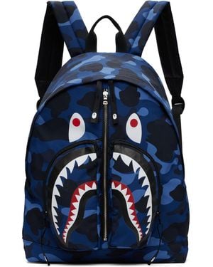 A Bathing Ape Colour Camo Shark Day Backpack - Blue