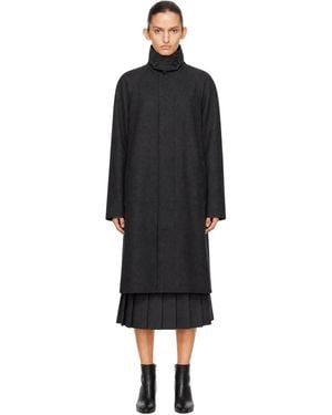 DUNST H-Line Wool Mac Coat - Black