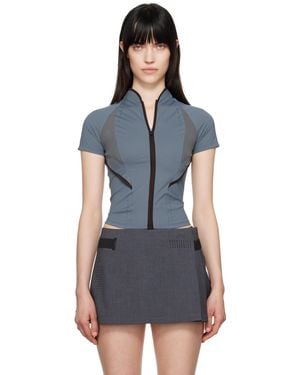Hyein Seo Slashed Zip T-Shirt - Black