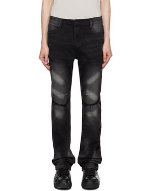 RTA Flared Distressed Slim-Fit Jeans - Black