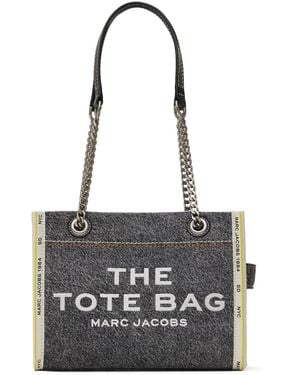 Marc Jacobs Petit Cabas 'The Tote Bag' Noir En Denim À Chaines