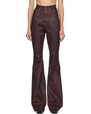 Rick Owens Burgundy Concordians Bolan Bootcut Jeans - Multicolor