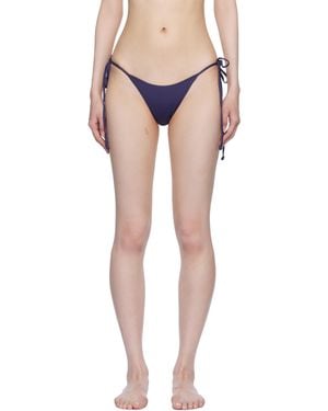 Frankie's Bikinis ネイビー Mackenzie Cheeky String ビキニボトム - ブラック