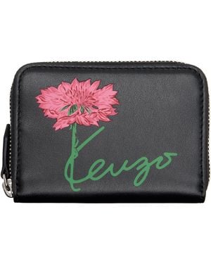 KENZO Paris Tulip' Zip Wallet - Black