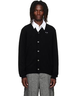 COMME DES GARÇONS PLAY Heart Emblem V-Neck Cardigan - Black
