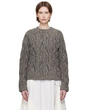 Eckhaus Latta Taupe Plait Jumper - Grey