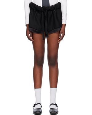 OPEN YY Rolled Waist Mini Shorts - Black