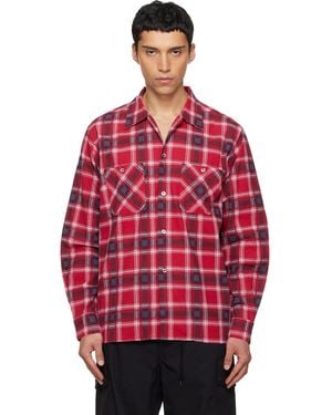 Needles One-Up Printed Flannel Shirt - Red