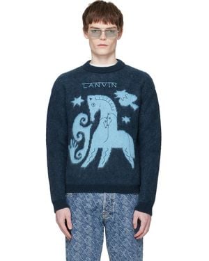 Lanvin Lunar Year Jacquard Mohair Jumper - Blue