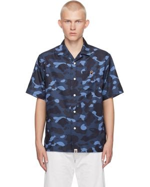 A Bathing Ape Color Camo Ape Head One Point Shirt - Blue