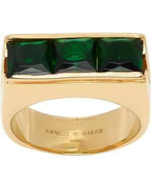Ernest W. Baker Three Stone Ring - Green