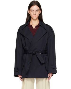 Frankie Shop Zurich Oversized Short Trench Coat - Black