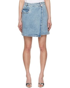 Lanvin Wrap Denim Miniskirt - Blue