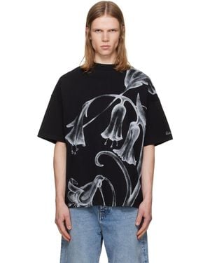 Balmain Printed Flower' T-Shirt - Black