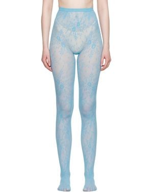 Swedish Stockings Rosa Lace Tights - Blue