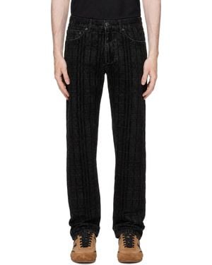 Burberry Check Flocked Straight Jeans - Black