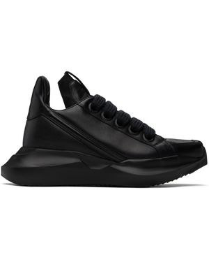 Rick Owens Geth Runner Leather Trainers - Black