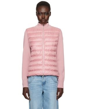 Moncler Wool Down Padded Knit Jacket - Pink