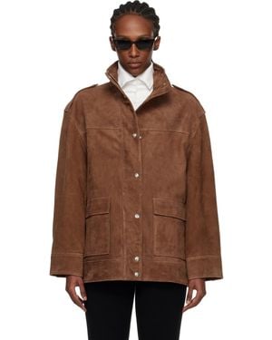 Anine Bing Tan Roux Suede Jacket - Brown