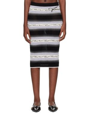 Amiri Wave Baja Stripe Midi Skirt - Black