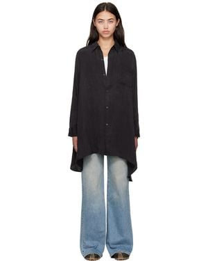 R13 Draped Front Shirt - Black