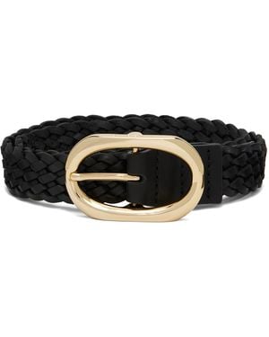 Anine Bing Signature Link Braided Belt - Black
