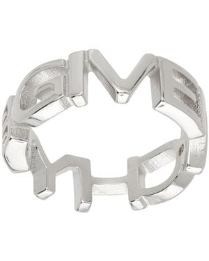 Givenchy Bague argentée à découpes à logo - Métallisé