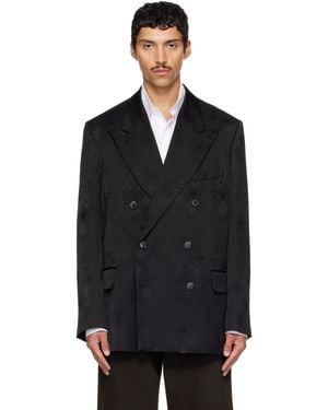 Dries Van Noten Oversized Jacquard Blazer - Black