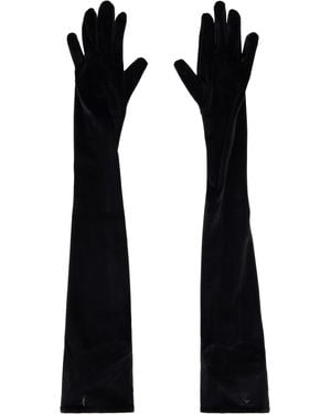 Mugler Velour Gloves - Black