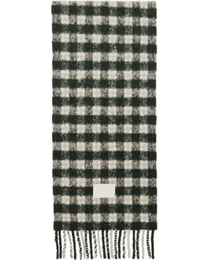 Acne Studios Checked Logo Scarf - Green