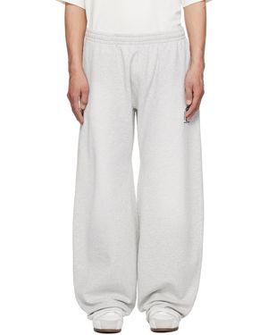 Alexander Wang Pantalon De Survêtement Surdimensionné Gris En Jersey Bouclette À Logo - Blanc