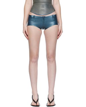 Poster Girl Rooney Latex Hotpants Boy Shorts - Blue