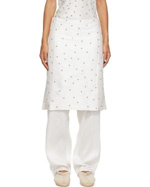 RESCHA Ssense Exclusive Agarra Embroidered Midi Skirt - White