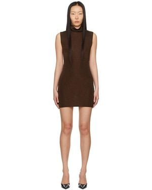 GAUGE81 ブラウン Flora ミニドレス - ブラック