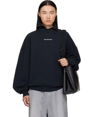 Balenciaga Shirt Collar Sweatshirt - Blue