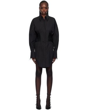 Mugler Black Laced-up Minidress