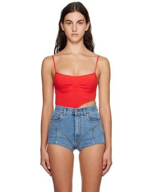 Mugler Cutout Bodysuit - Red