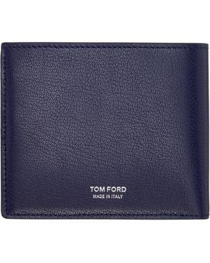 Tom Ford Elongated T Line Money Clip Wallet - Blue