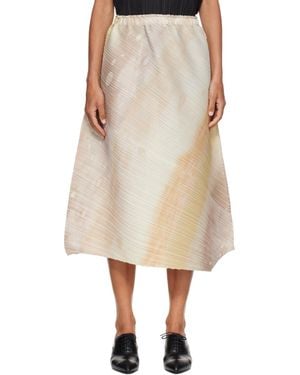 Pleats Please Issey Miyake Sea Bubble Midi Skirt - Natural