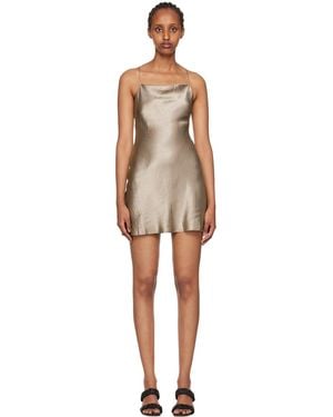 Third Form Robe Courte Coupée Sur Le Biais Taupe À Effet Froissé - Noir